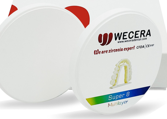 3D Plus Multilayer Zirconia CAD CAM Dental Milling Material 43% - 57% Translucency