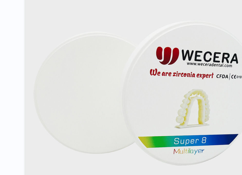 Amann Girrbach System Compatible Multilayer Zirconia Block Offering 8 Layers and 100 Percent Precise Scaling Factor for Performance